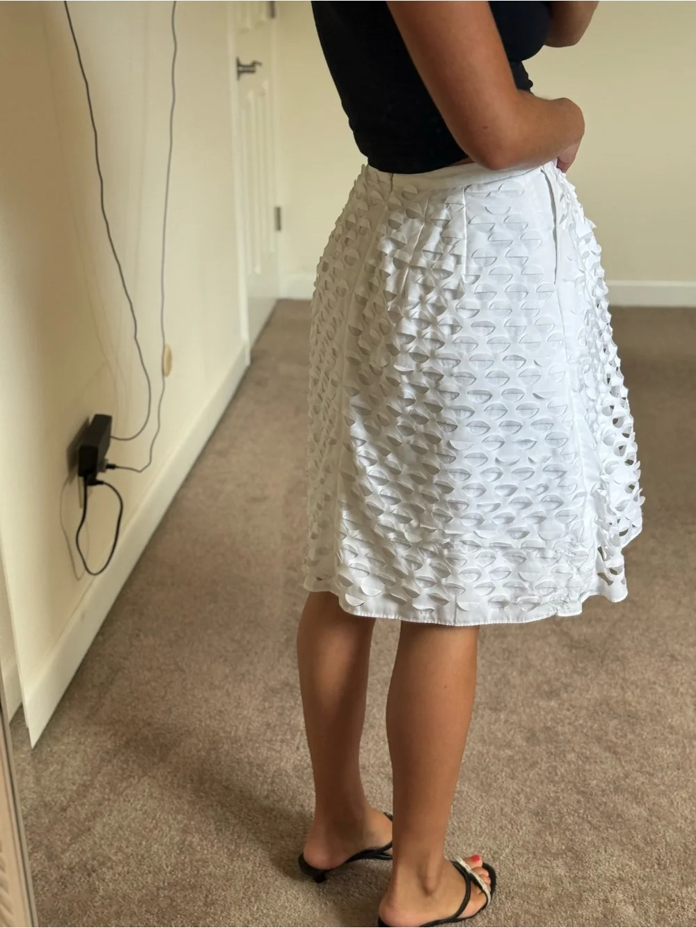 Jcrew funky eyelet cutout white skirt size 2p - Picture 6 of 11